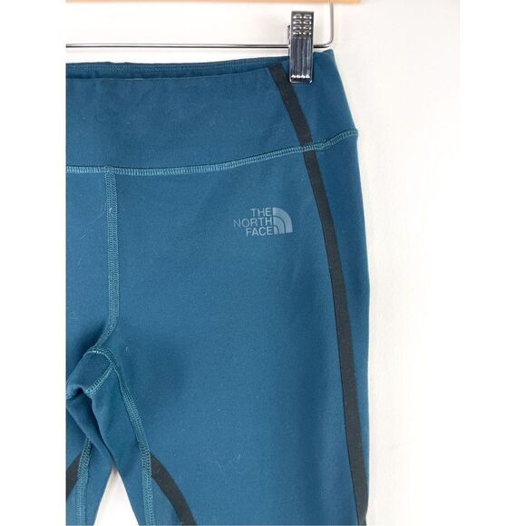 The North Face Teal Blue Green Cropped Midrise workout leggings size Small - Picture 2 of 10
